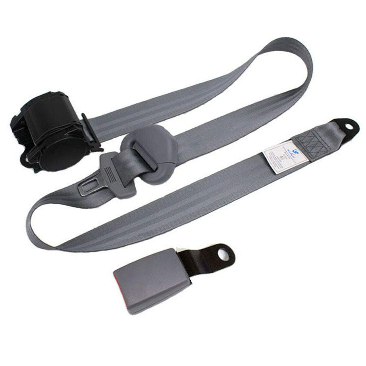 1PC 3 Point Retractable Safety Seat Belts Lap for Auto With Curved Rigid Buckle