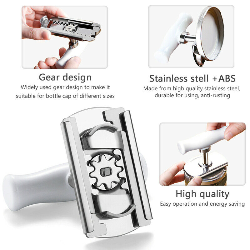 Manual Stainless Steel Easy Can Jar Opener Adjustable Cap Lid Tool Kitch.l8