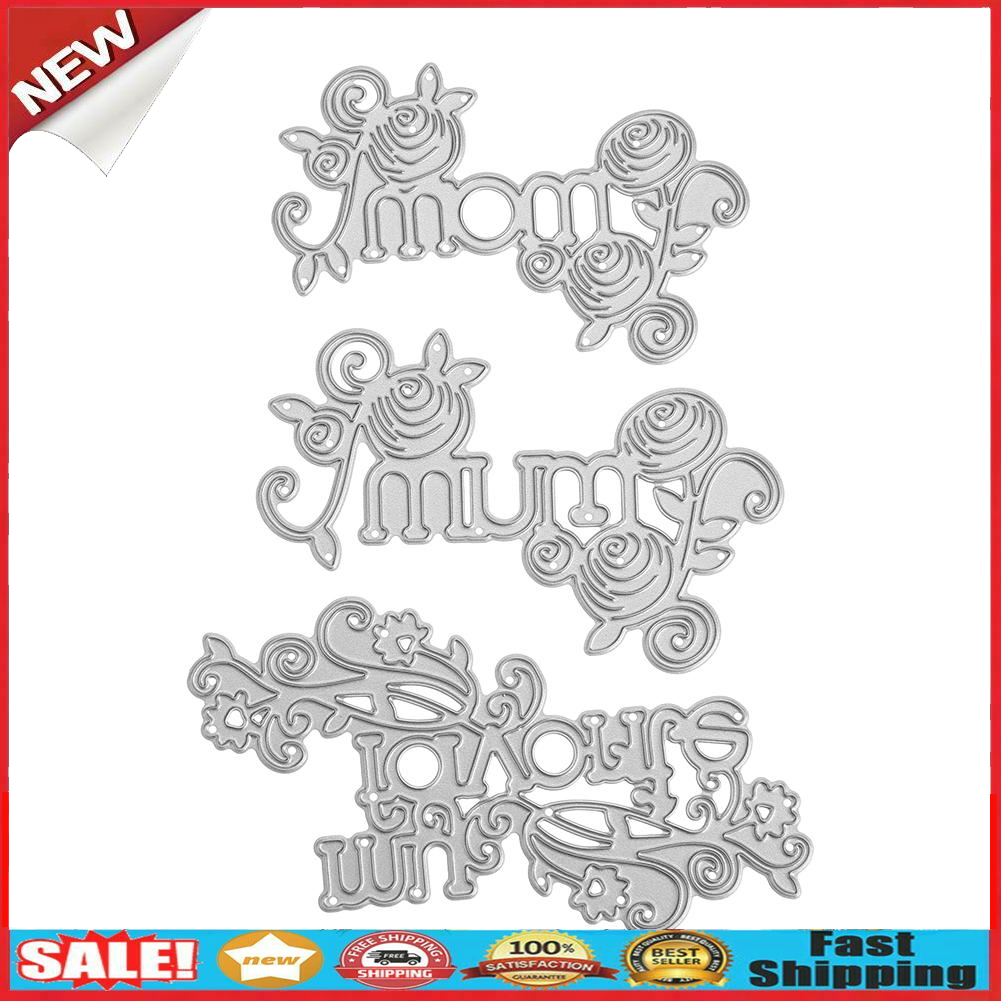 3pcs/set Mother's Day Metal Cutting Die Stencil DIY Scrapbooking Album Card @