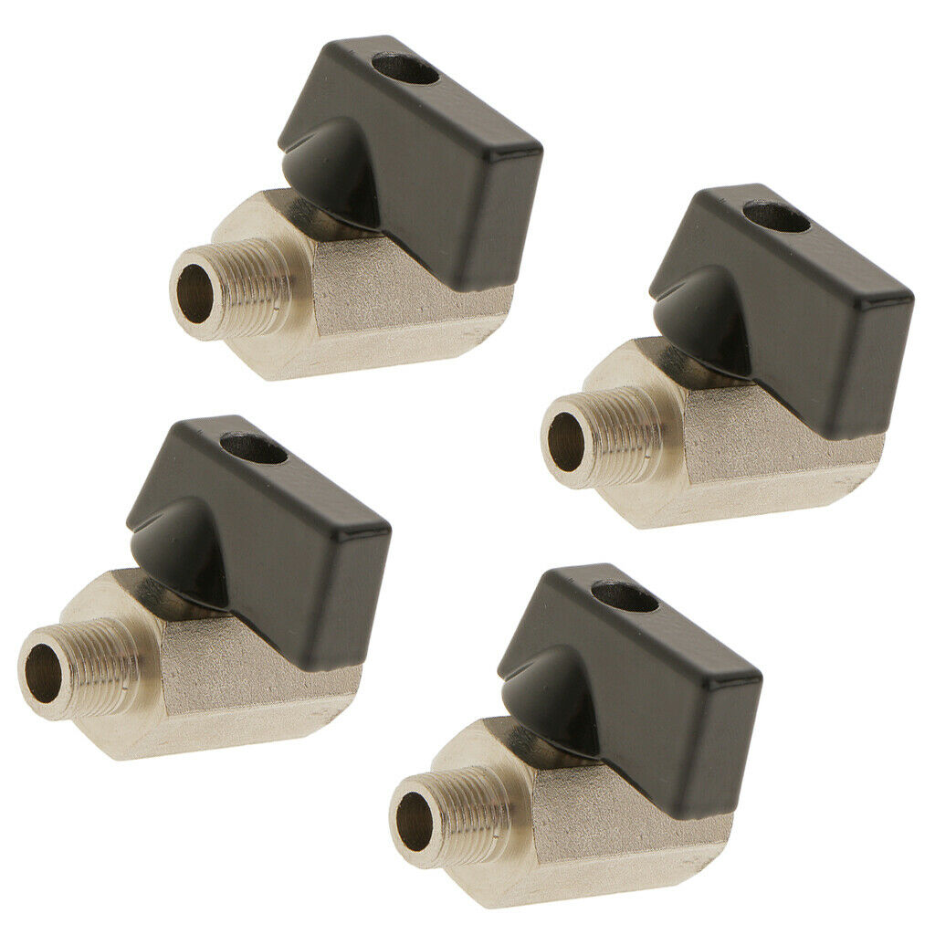 4Pcs 1/8" Female/Male NPT Brass Ball Valve Shut Off Switch Sand Blast