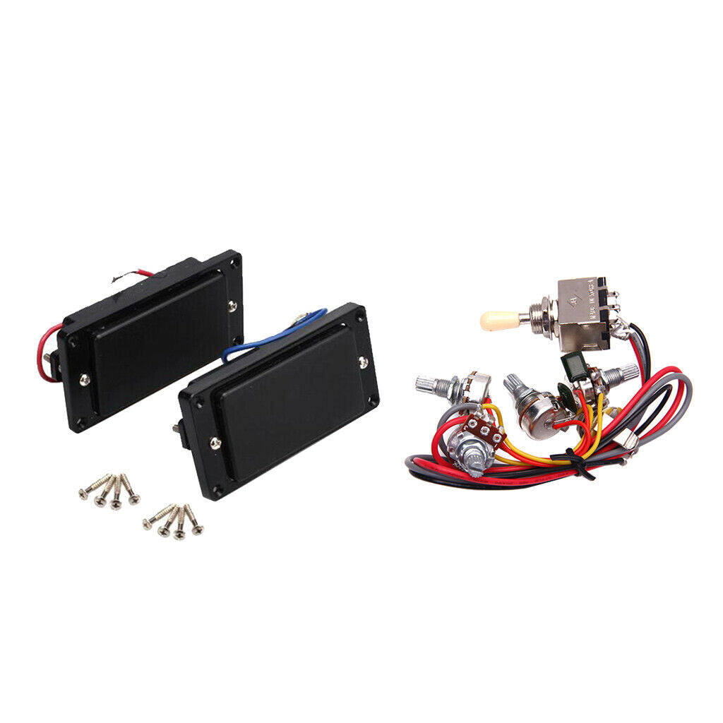 Black Sealed Humbucker Pickup Set+Circut Wiring 3 Box Pickup Selector for LP