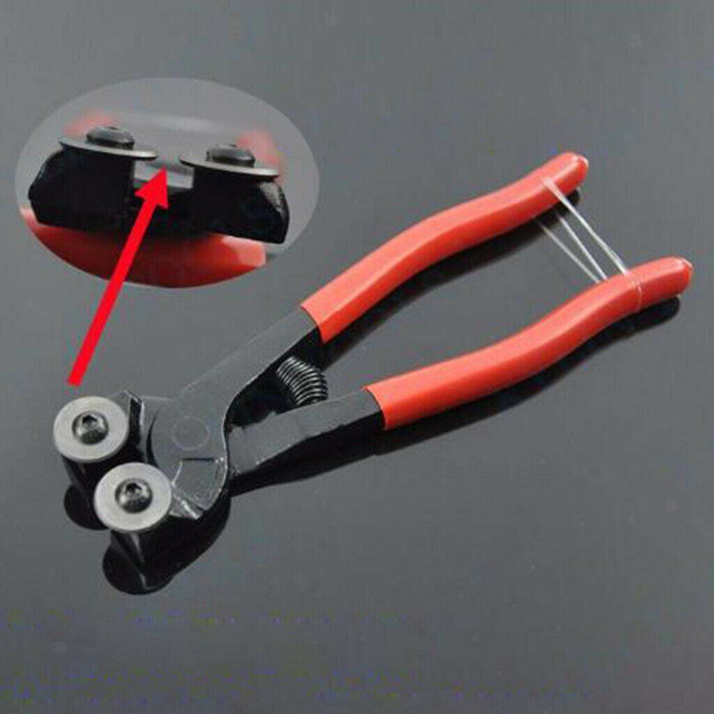 2xGlass Mosaic Cut Nippers Tile Plier Flat Tongs+Double Round Wheeled Plier