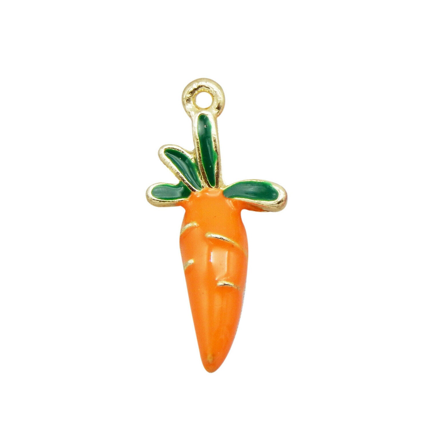 8PCS Enamel Plated 23x11mm Vegetable Carrots Pendant Charms DIY Making Findings