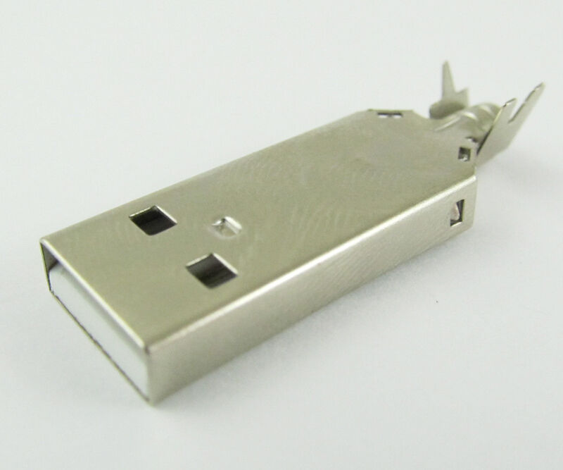 10sets Shell Housing A Type USB 4 Pin Male Plug Socket Connector PC Use Metal