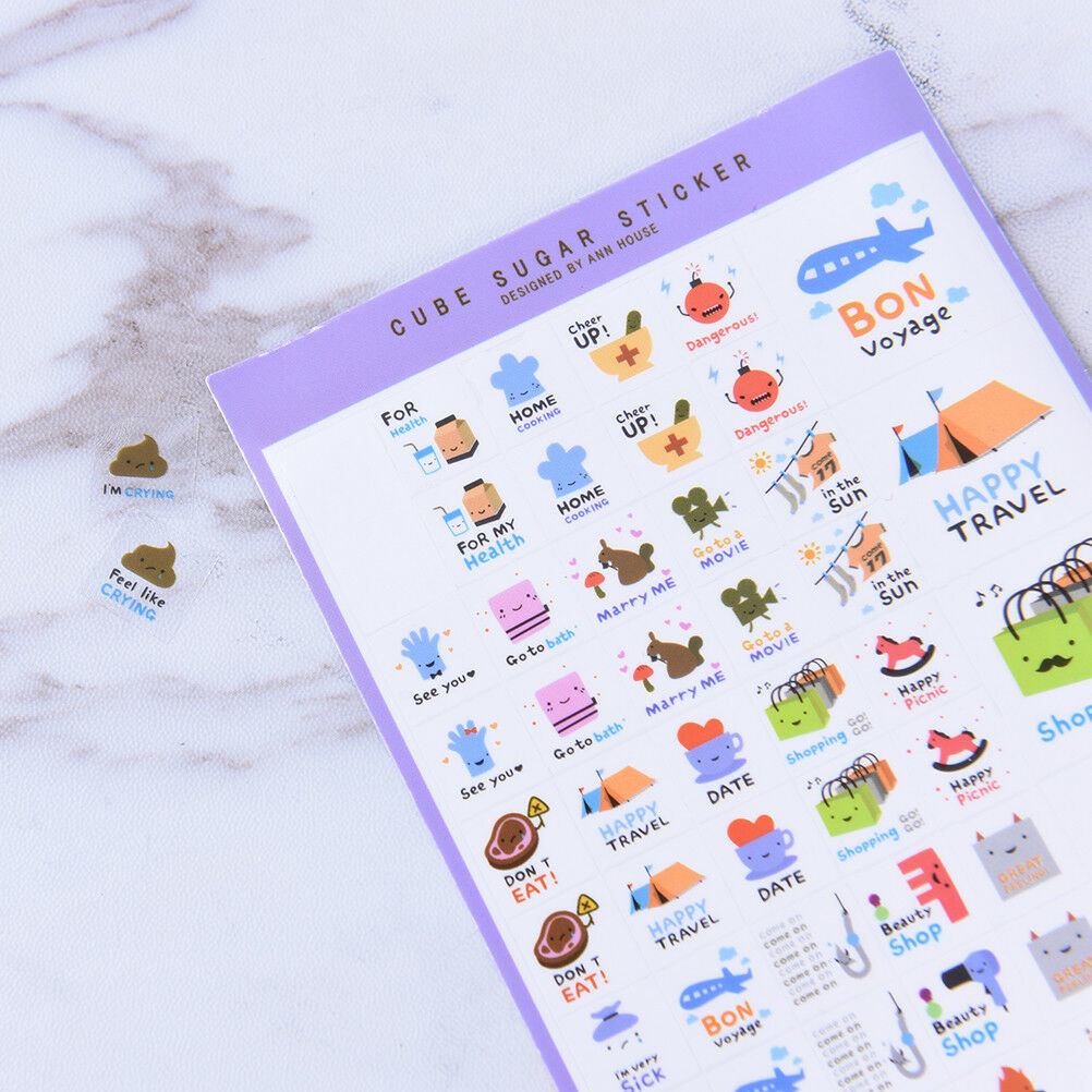 5 Sheets Lovely Paper Stickers For DIY Po Album Scrapbook Calendar Diary .l8