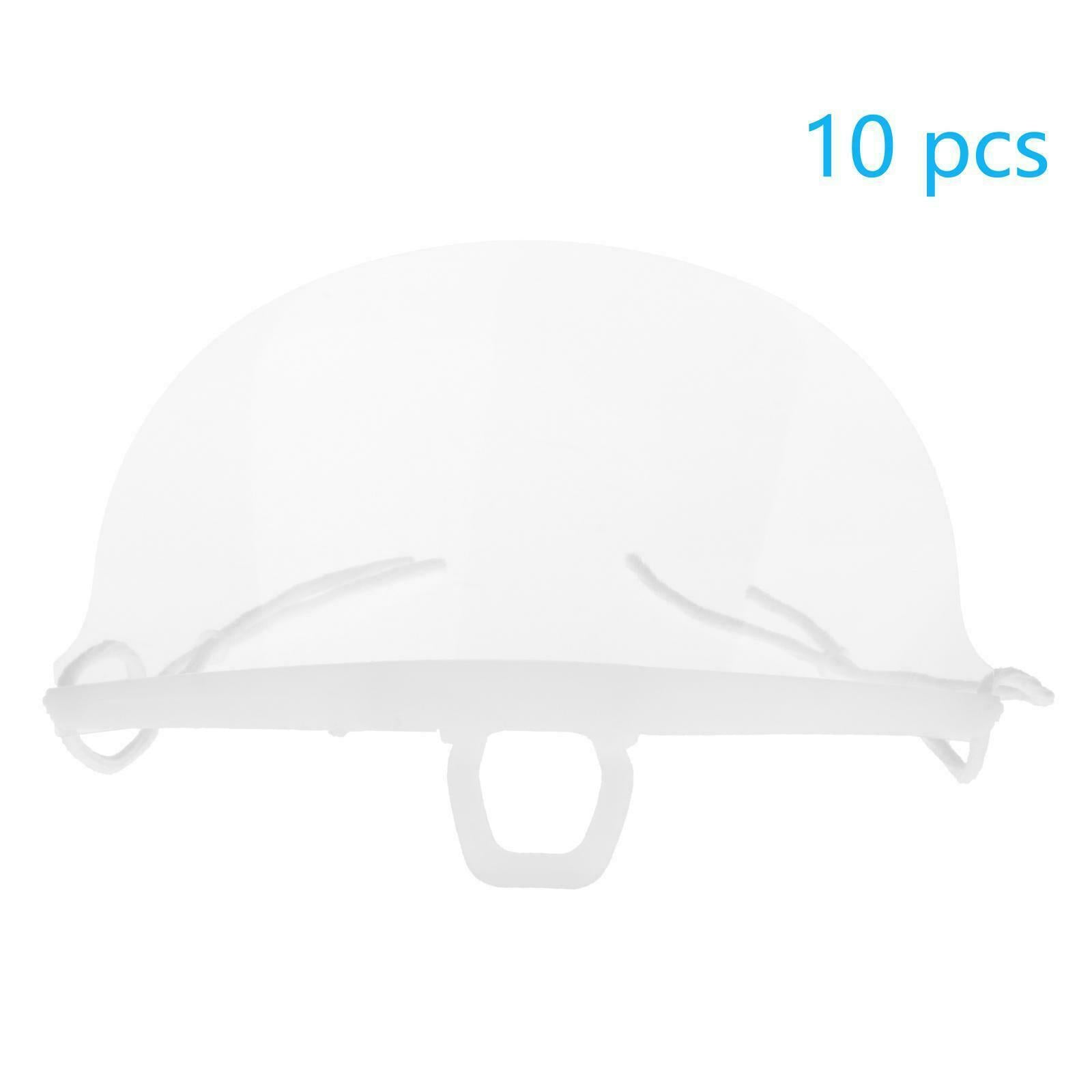10Pcs Transparent Plastic Face Shield Anti-Splash Anti-fog Food Mouth Nose Cover