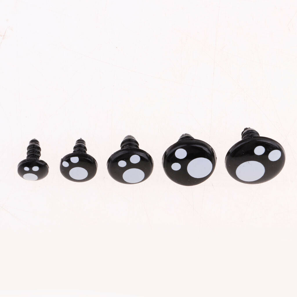 100pcs Solid Eyes Black Plastic Safety Eyes Round Buttons Eyes  For