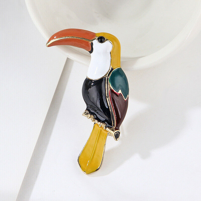 Fashion Enamel Colorful Toucan Bird Shape Animal Brooch Pin Jewelry Bag DecorDD