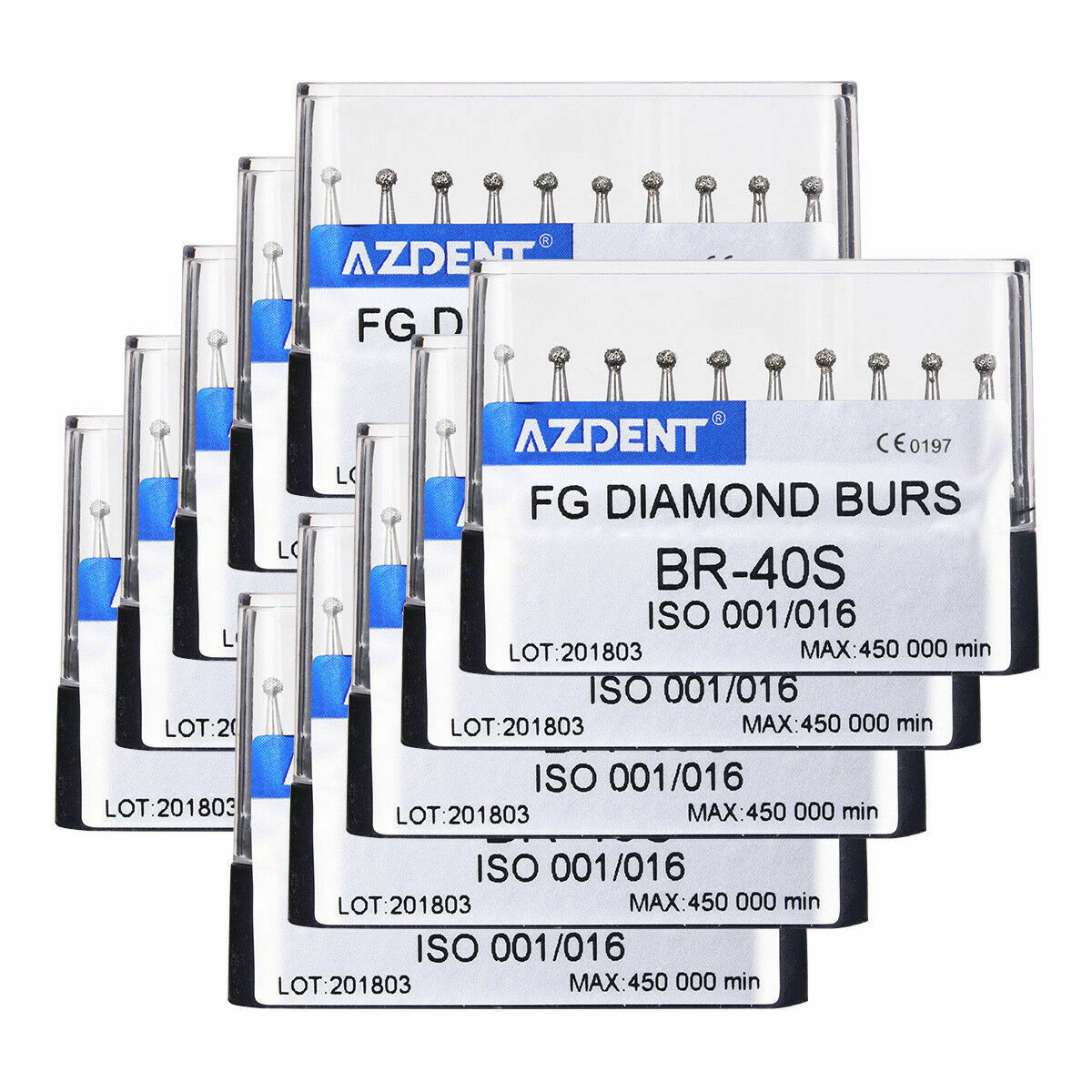 20Box Dental Diamond Burs Super Coarse BR-40S Ball Shape FG Turbine Handpiece US