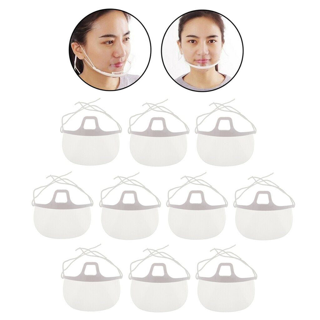 10pcs/pack Transparent Anti-fog Mouth Shield Guard Reusable Food Maker