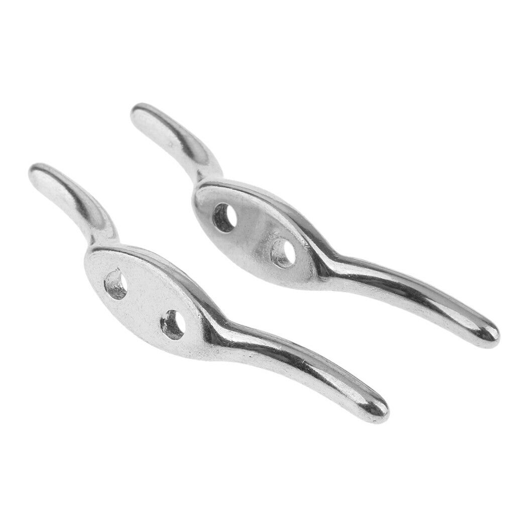 2 Rope Cleat 67mm Stainless Steel Grade A4 Flag Halyard Boat Securing Tie Down