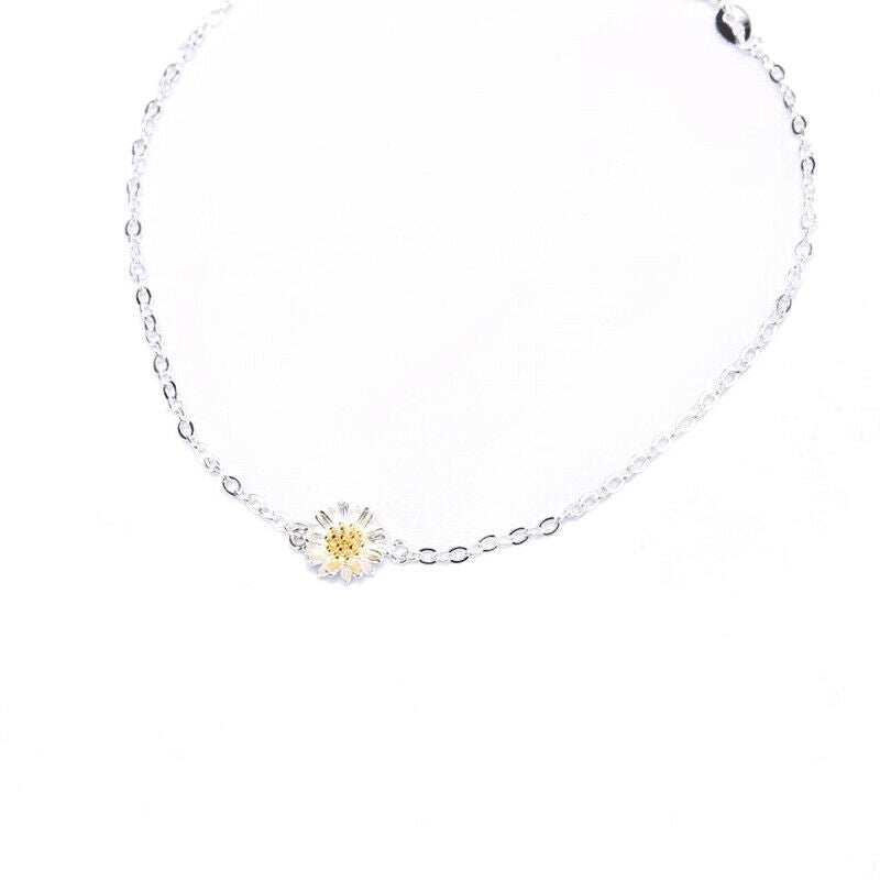 Beautiful Small Daisy Flower Chian Bracelet Simple Charm Bracelets Women .l8