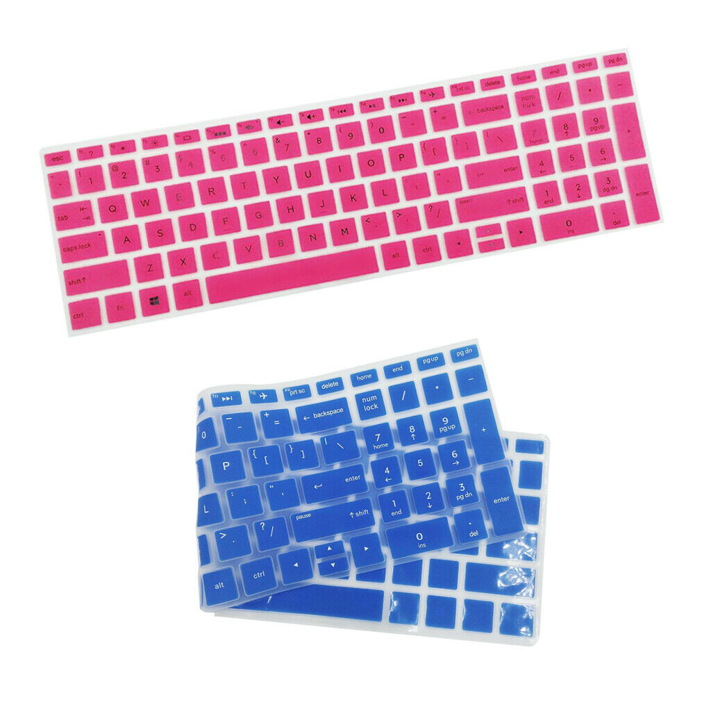 2pcs Laptop Soft Silicone Keyboard Skin Cover for  15.6" BF Pink & Blue