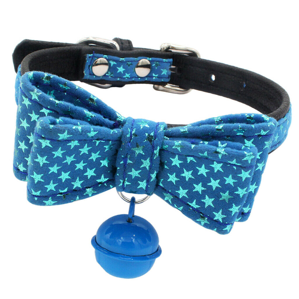Dog & Cat Pet Star Bow Tie Collar Puppy Kitten Necktie Collar Blue S