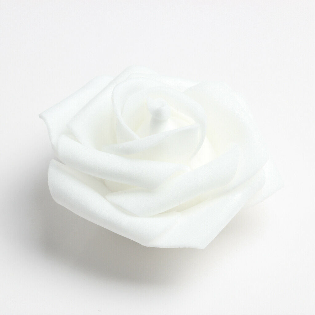 100 Pieces Small Artificial Rose Flower Head Handmade Home Decorations White