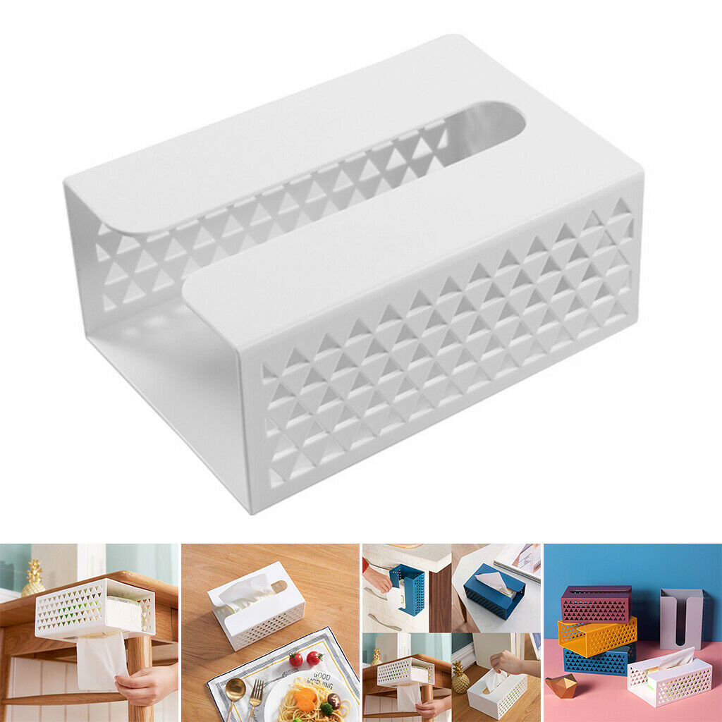 2X 1Pcs Tissue Box Napkin Toilet Paper Holder Box Case Bathroom White