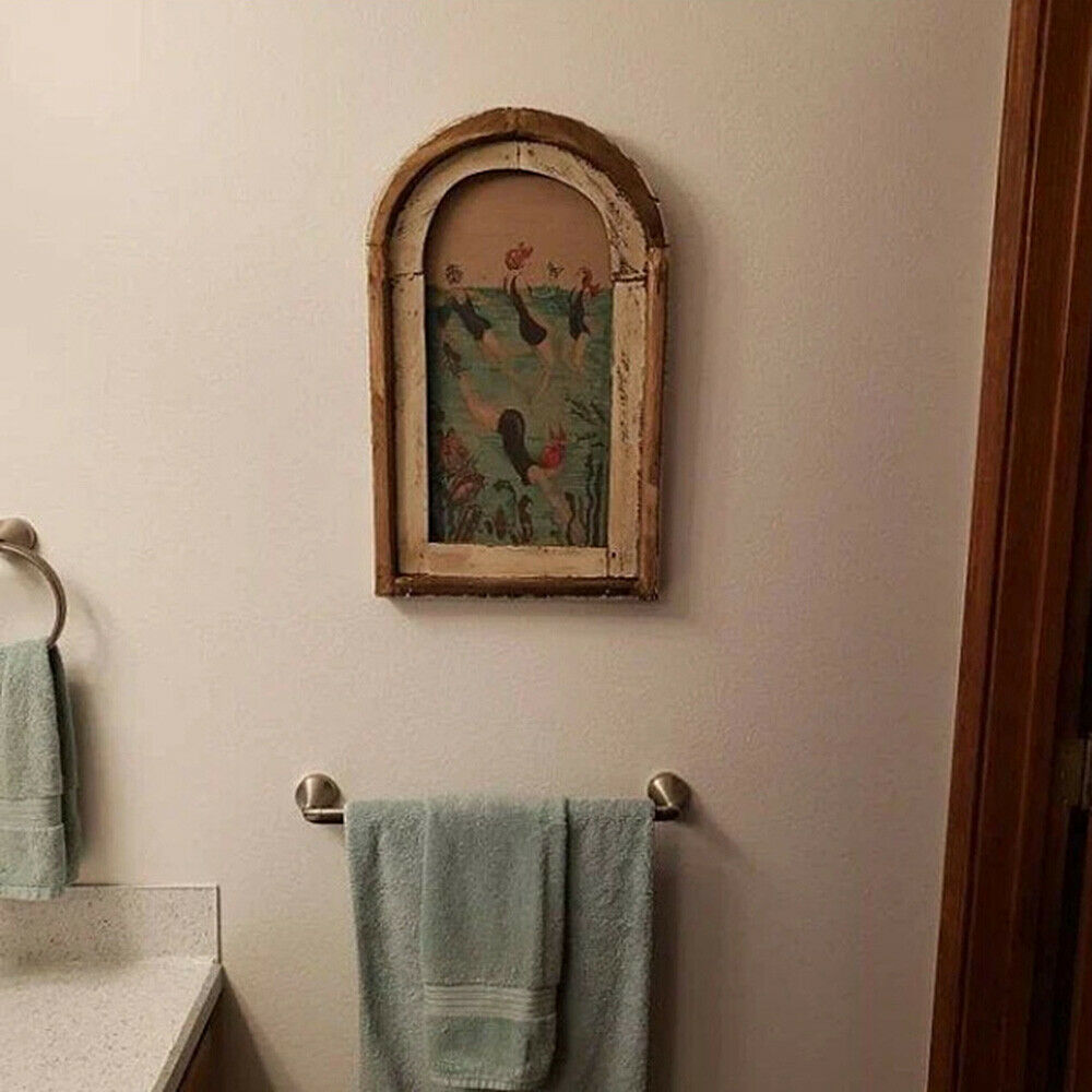 Swimming Wall Art Bathroom Decoration Wood Plane Mural Printing Home Art Hanging