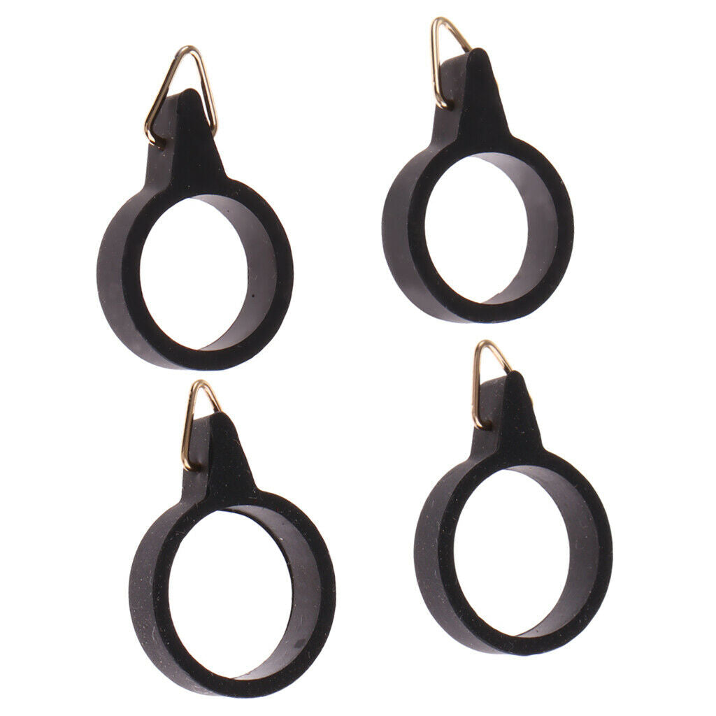 Set of 4 Fishing Rod Hook Keeper Elastic Lure Spoon Bait Treble Hooks S/M