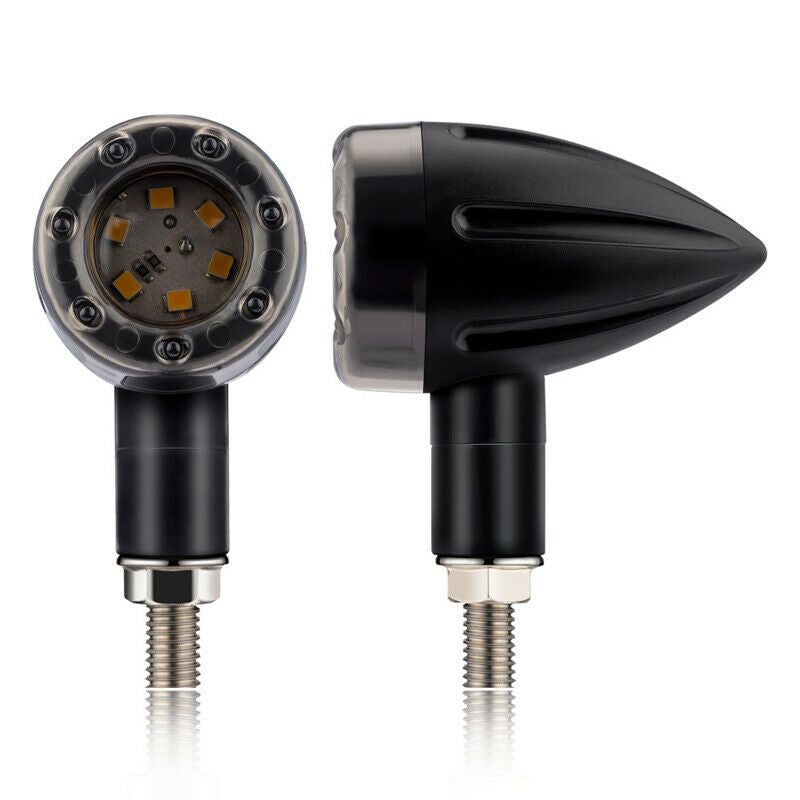Motorcycle Scooter Bikes Bar End LED Turn Signal Light Corner Indicator Lamp Kit