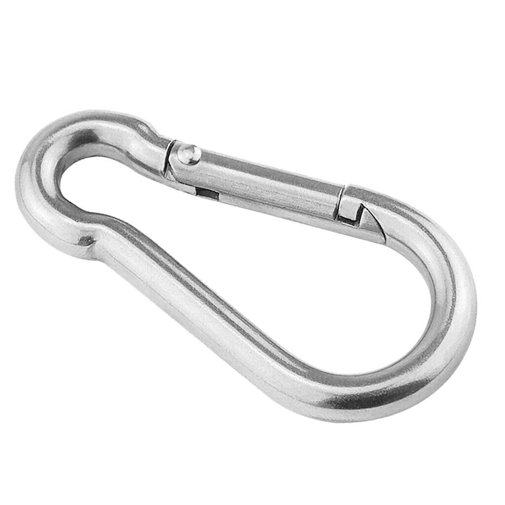 5Pcs Multifunctional Strong Stainless Steel Spring Snap Carabiner Quickdraw Hook