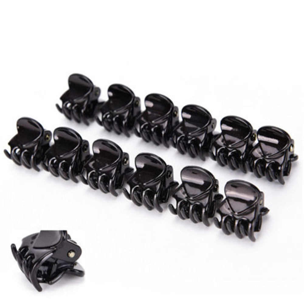 12PCS Lot Black Plastic Mini Hairpin 6 Claws Hair Clip Clamp for Ladies New
