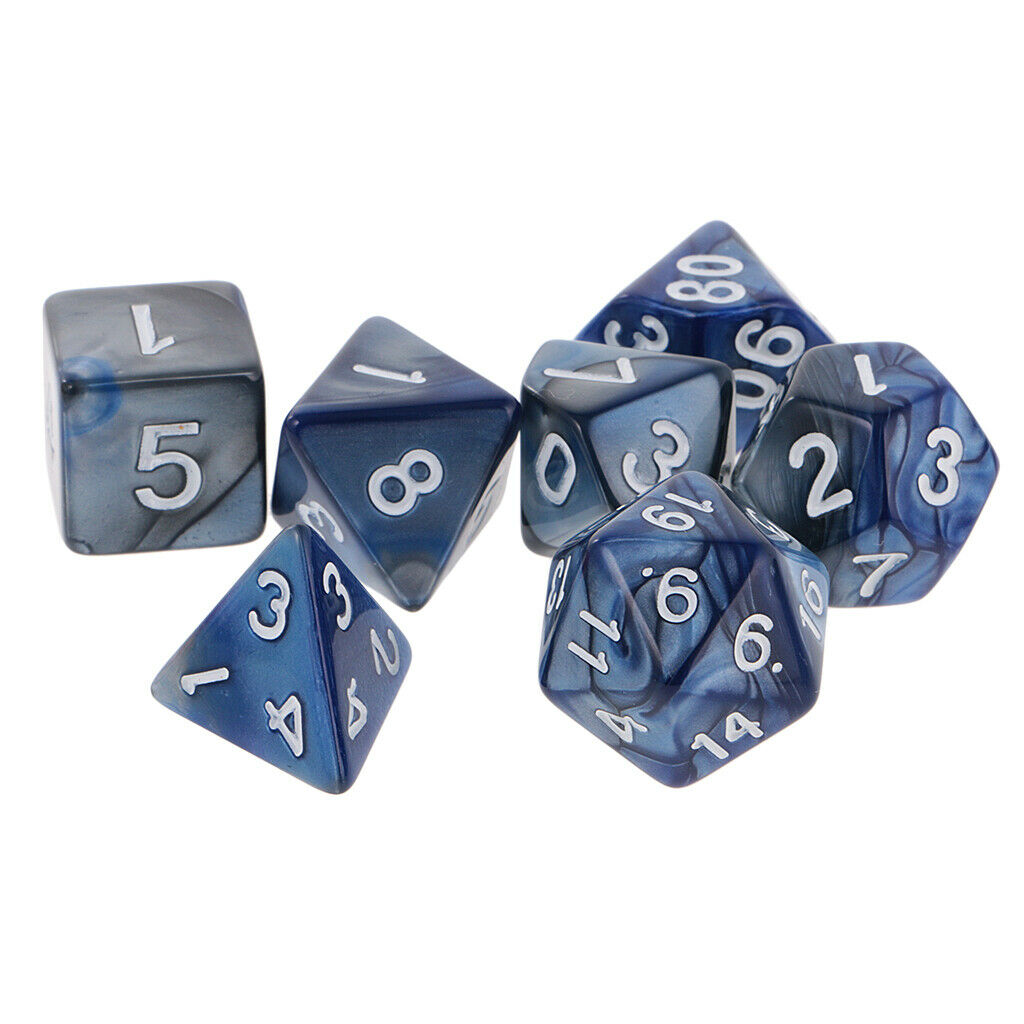 Complete 14 Packs Acrylic Polyhedral Dice for Dungeons Dragons DND MTG RPG