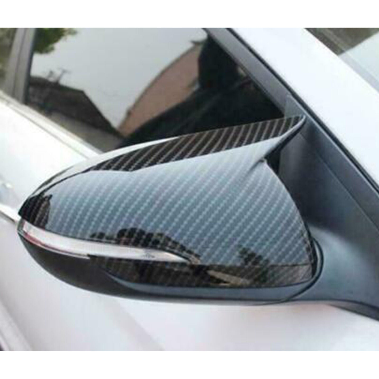 Fit For Hyundai Elantra 2017-2020 Carbon fiber style side mirror cover trim 2pcs