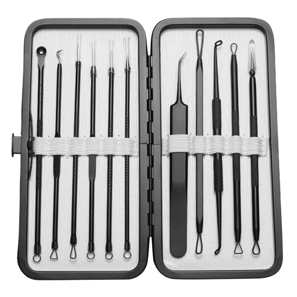11pcs Professional Acne Removal Tools Kit Blackhead Extractor Face Care @