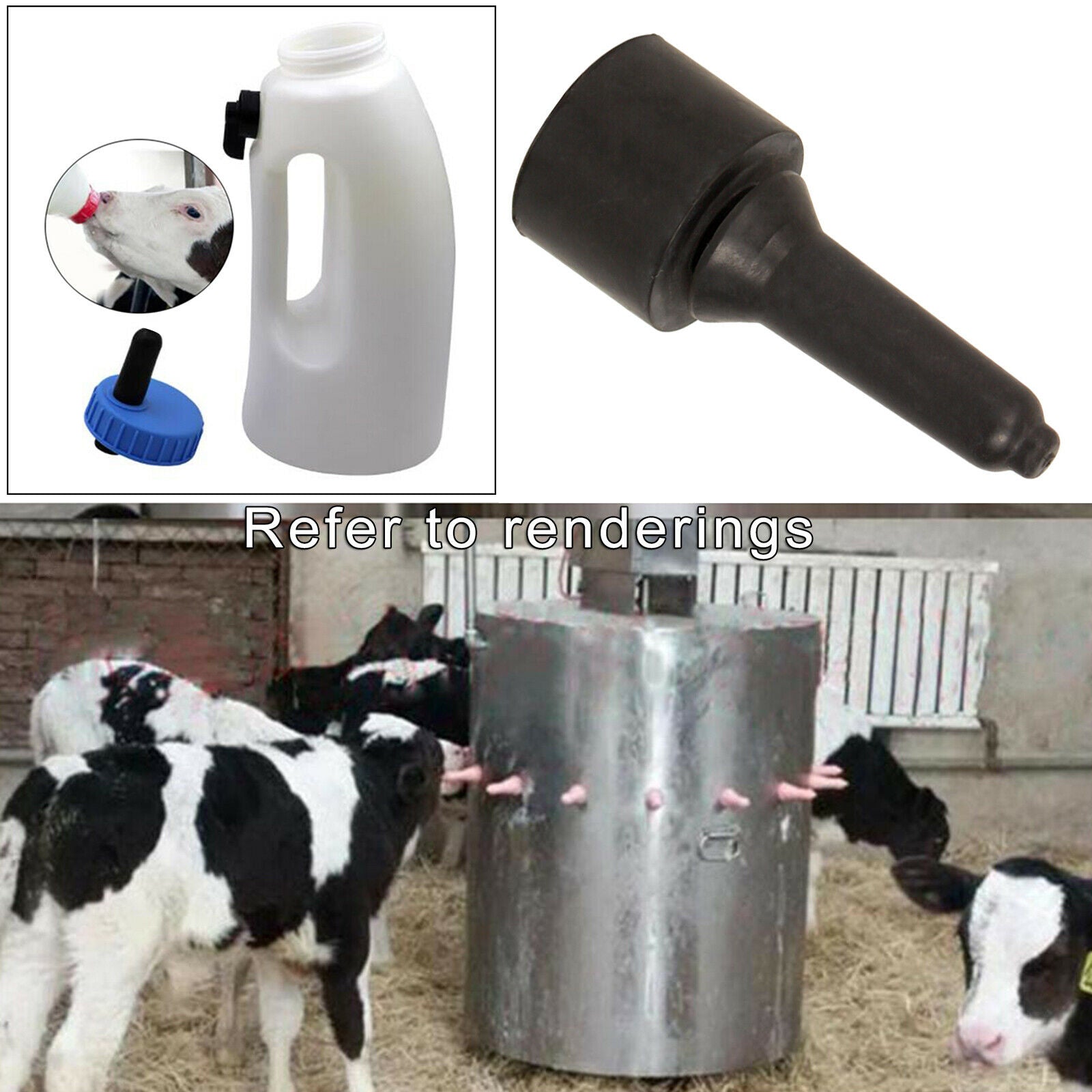 Livestock Nipple Soft for Nursing Cattle Calf Goat Small Animal 7.7x3.2cm