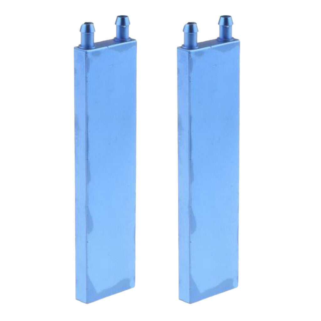 2Pieces Aluminum Water Cooling Blocks for Cpu Heatsink Cooler 40x160mm -Blue