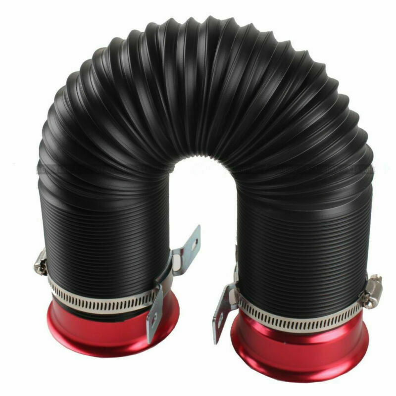 Car Cold Air Intake Duct Turbo Piping Tube 3" Inlet Flexible Adjustable Hose