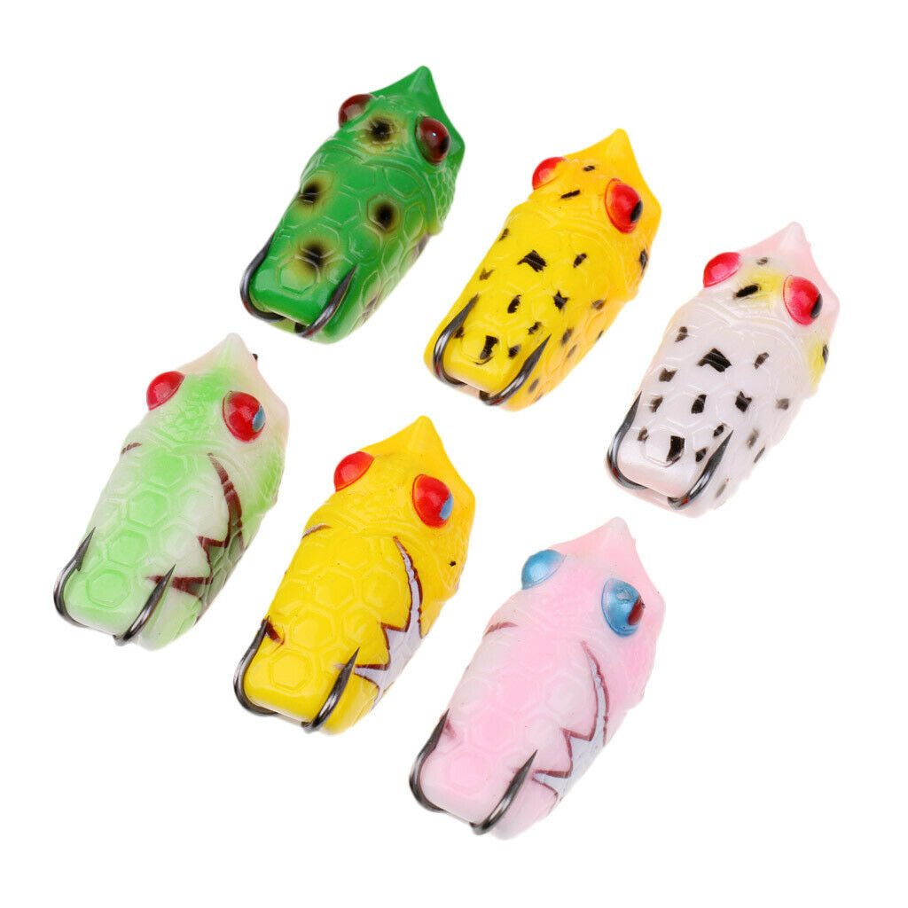 6 Pieces Fishing Lures Topwater Floating Frog Baits With