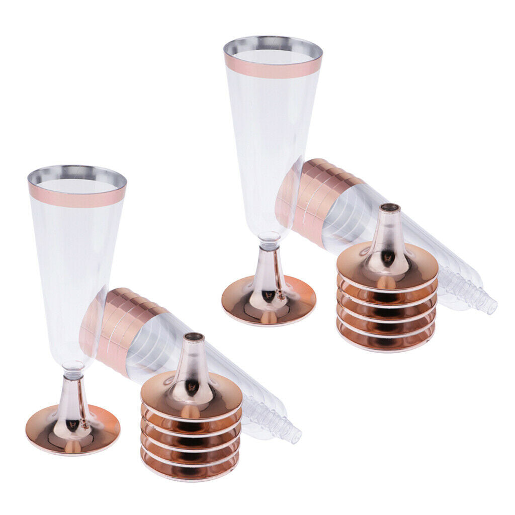 12Pcs Disposable Plastic Champagne Cups Wedding Supplies Birthday Pub Bar