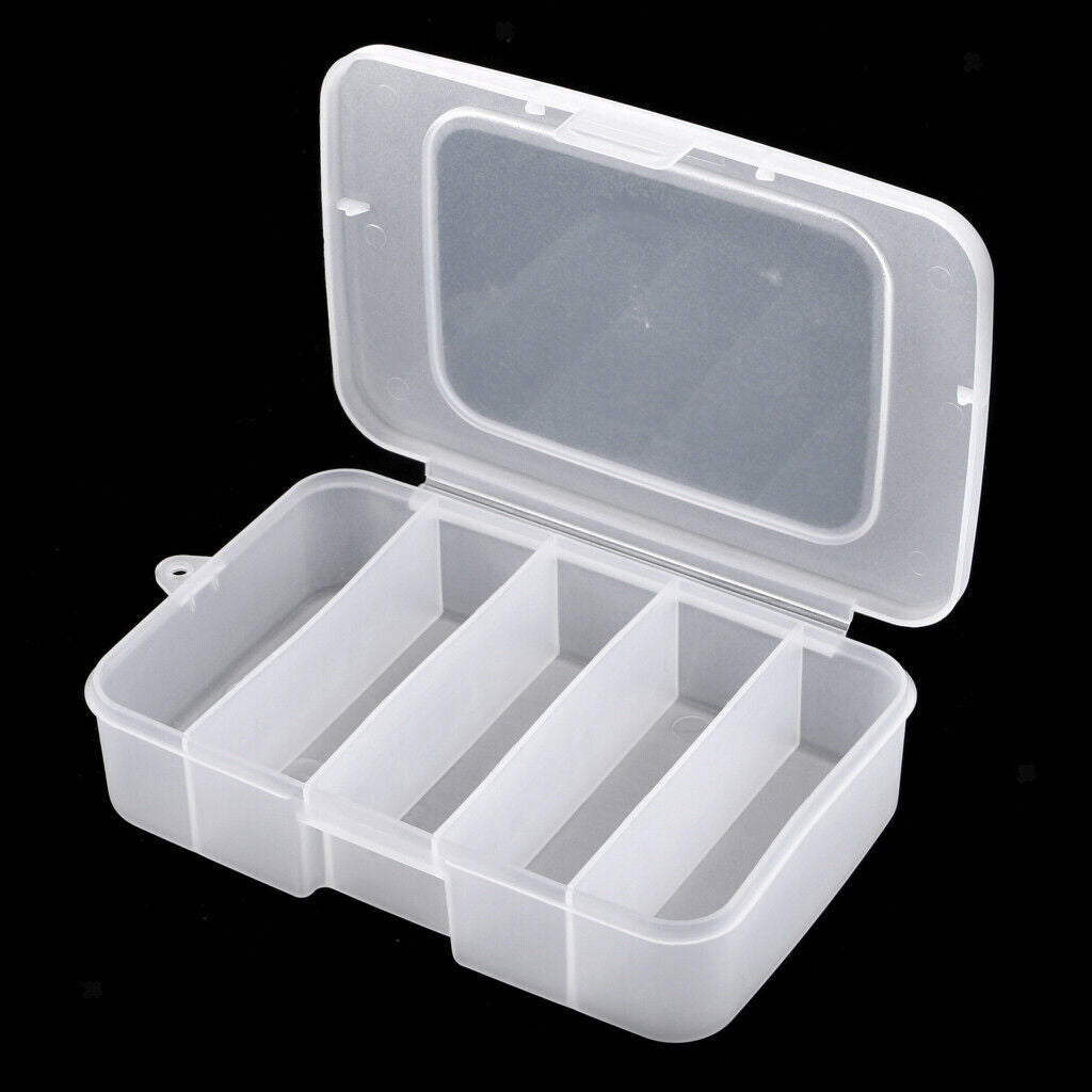 5 Compartments Plastic Fishing Tackle Box Lure Bait Hook Bead Storage Case