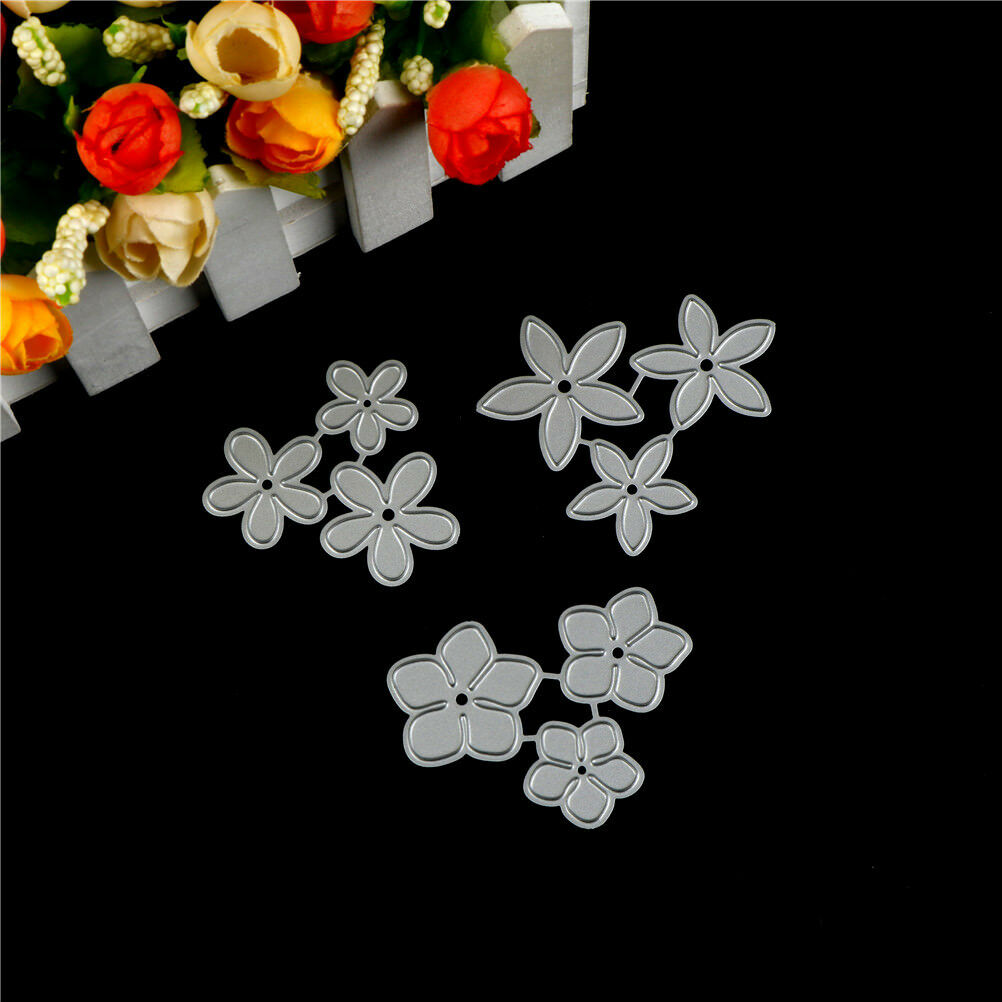 3Pcs Small Flower Design Metal Cutting Die For DIY Scrapbooking Album Pap.l8