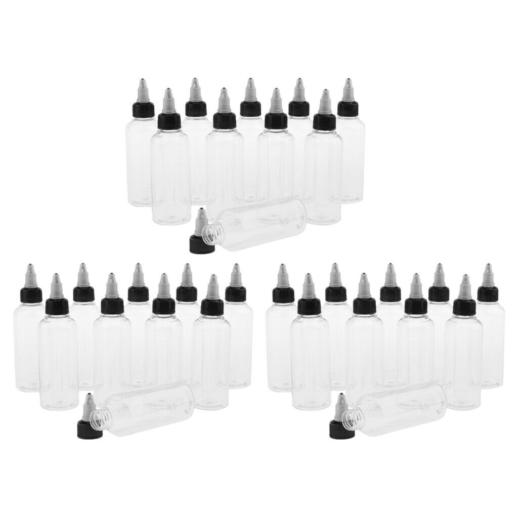 30Pcs 100ml Arts Squirt Bottles with Twist   for Paint Ink Glue Dressings