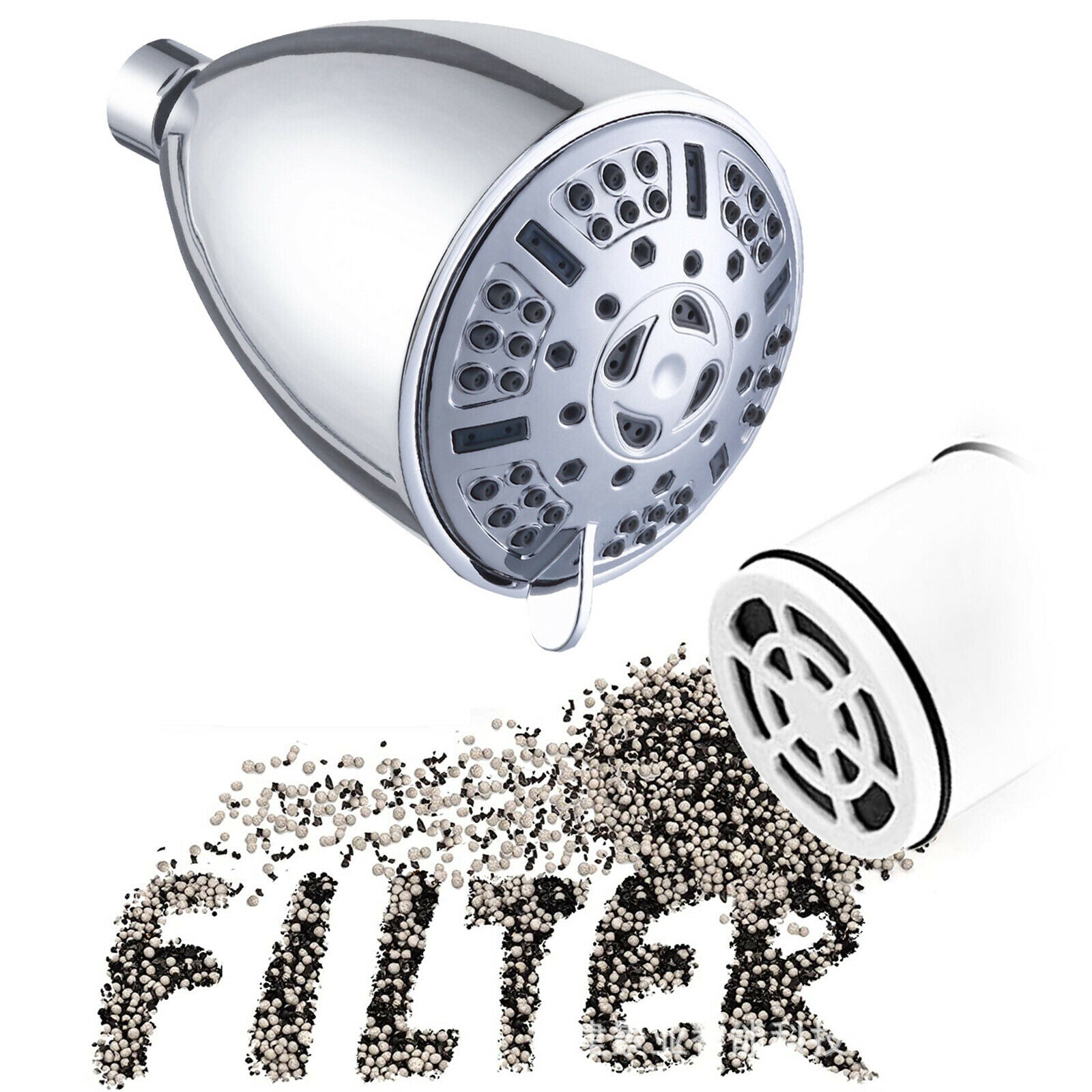 High Output Filtered Shower Head Water Showerheads High-Pressure Accessory