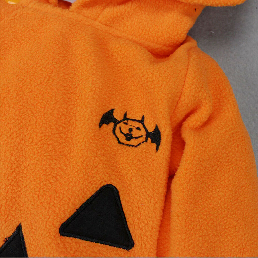 Baby Hooded Rompers Long Sleeve Outfits Halloween Pumpkin Jumpsuits 90