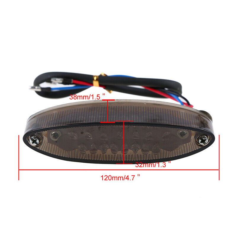 Motorcycle Universal Smoke LED Integrated Tail Light Brake License Plate Holder