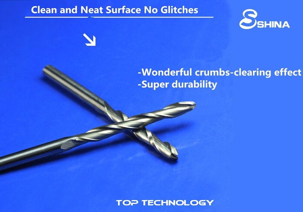 5x 1/8" Shank 2 Flute Ball-nose End Mill Tungsten Carbide Spiral Cutter 1mm