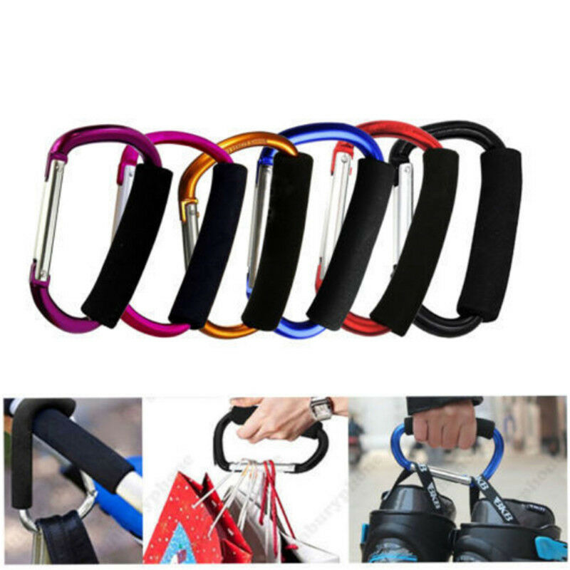 2Universal Large Buggy Mummy Clip Pram Pushchair Shopping Bag Hook Carabi.l8