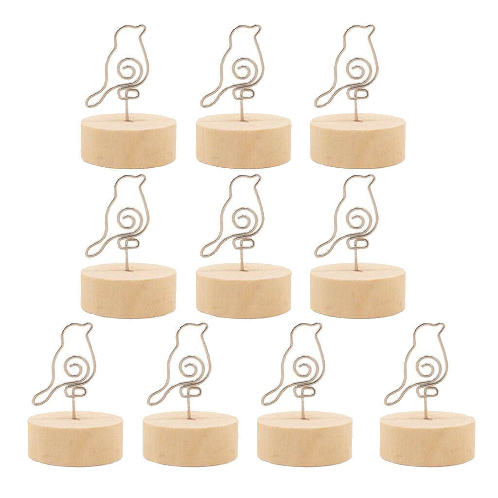10x Photo Holder Name Cards Display Stand Wedding Party Rustic Ornaments