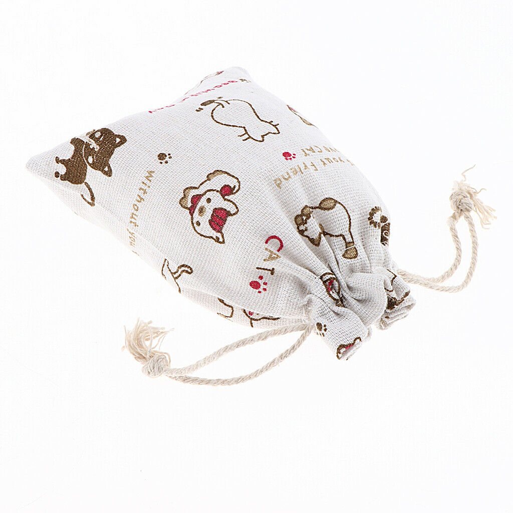 12x Burlap Bag with Drawstring Jute Gift Bag Jewelry Pouches Sacks Bag White
