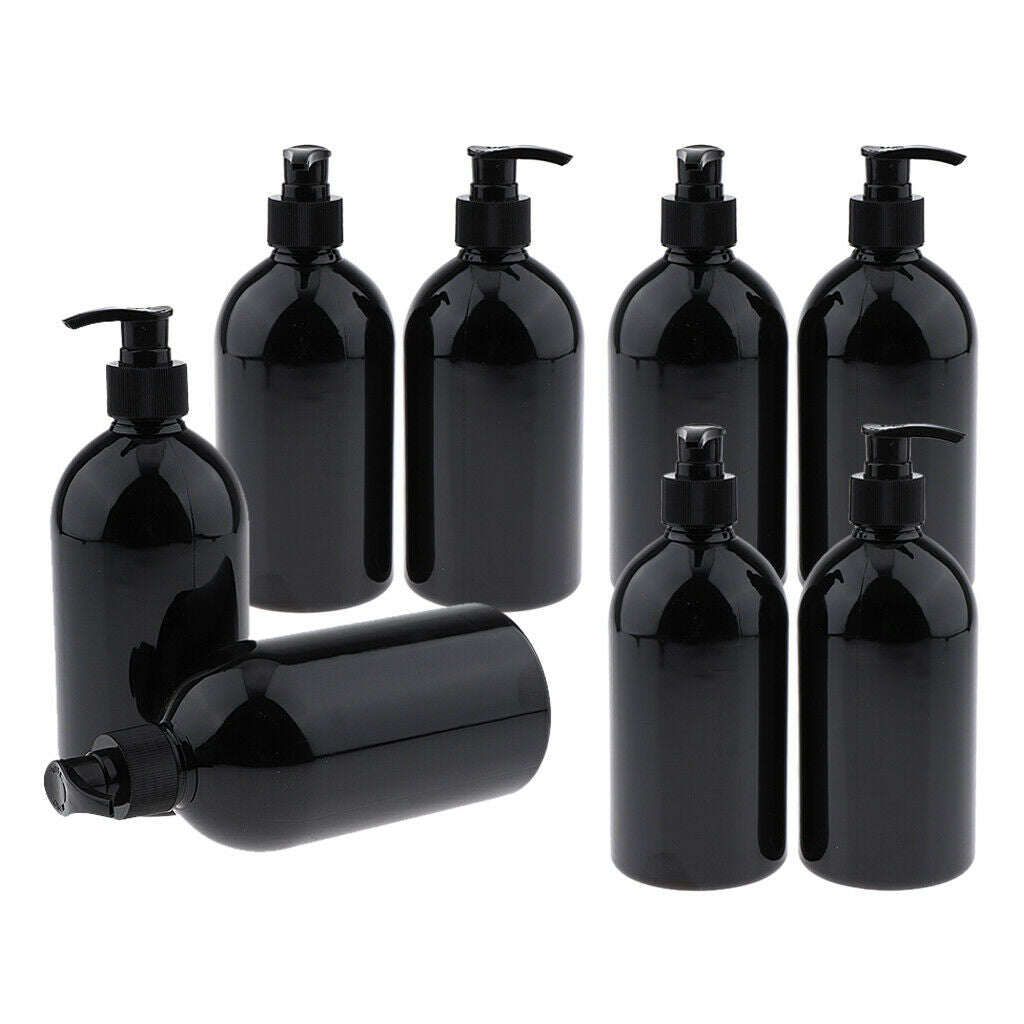 8x Empty Plastic Shampoo Pump Bottles Refillable Lotion Dispenser for Bathroom