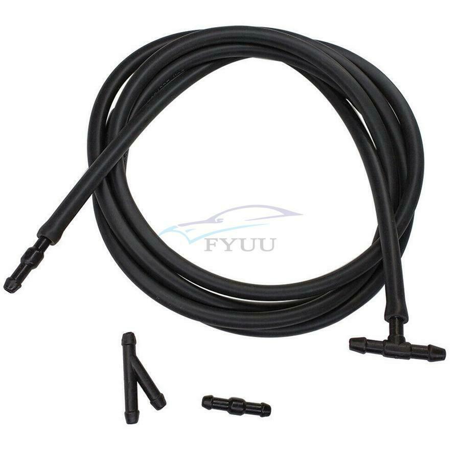2M Windshield Wiper Washer Spray Hose with Connector TY For Nozzle Pump Black
