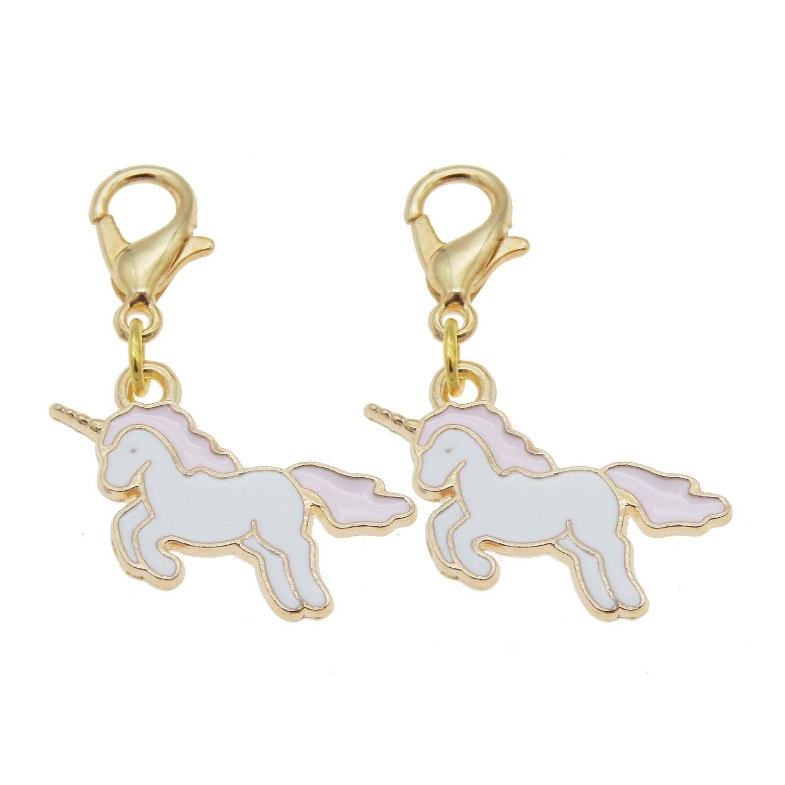 8pcs Alloy Enamel Charm Unicorn Pendant with Lobster Clasp Jewelry Craft 39*20mm