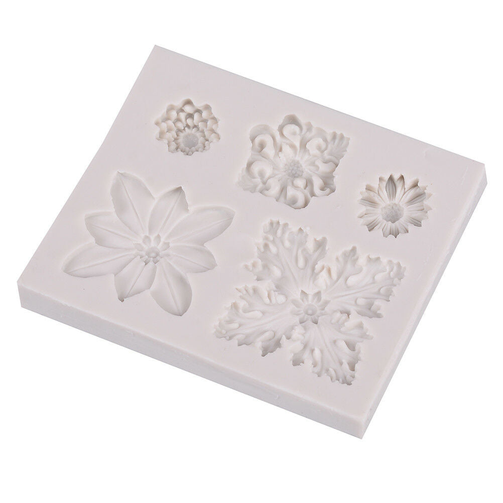 Retro flowers totem silicone mold DIY fondant cake mold chocolate mold ba.l8