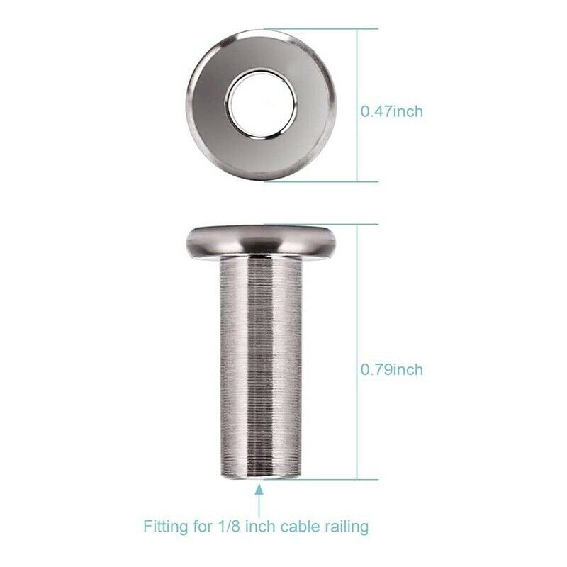 2X(80Pcs T316 Stainless Steel Protector Sleeves for 1/8 Inch Deck Cable RaiO1F4)