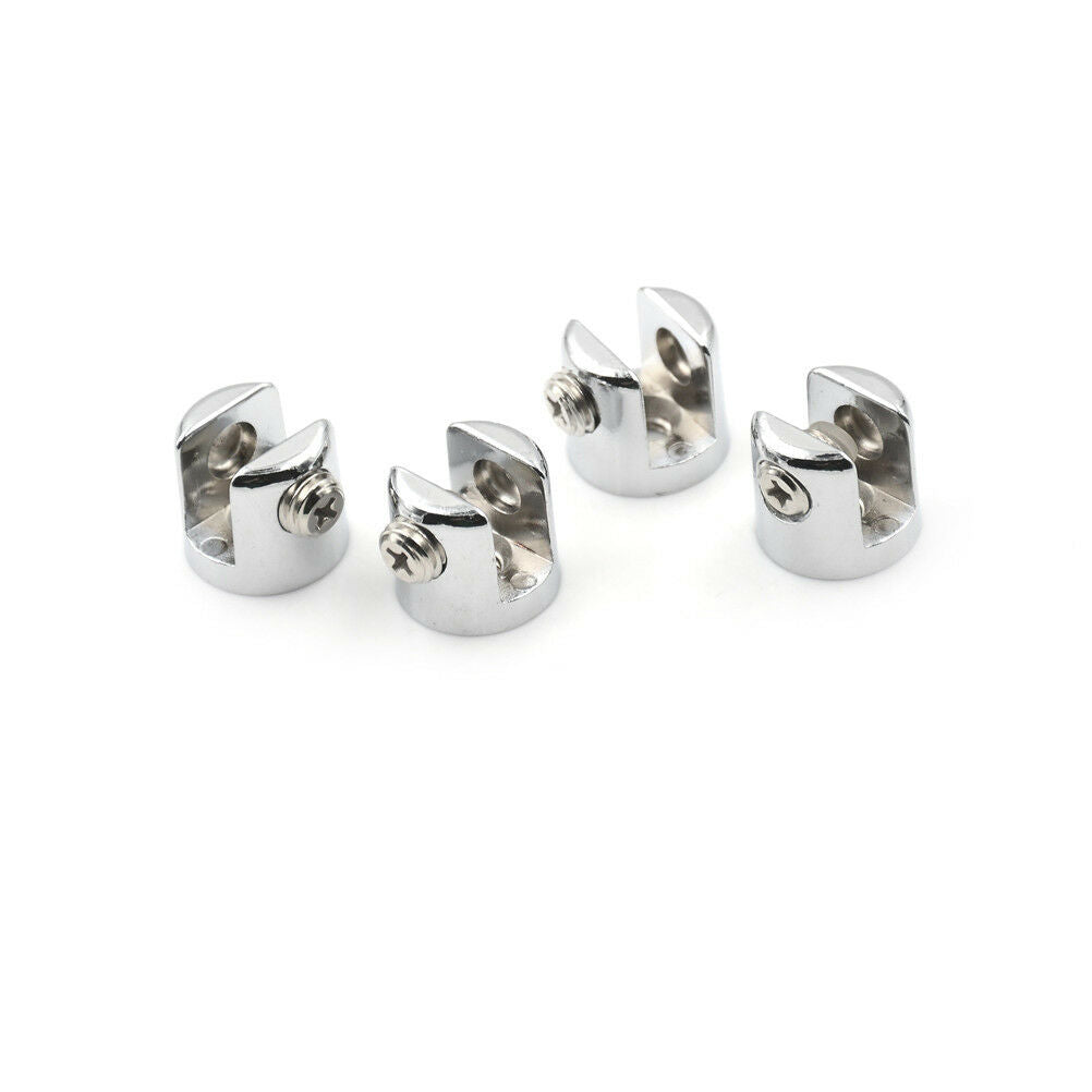 4Pcs 6-8mm Glass Brackets Zinc Chrome Alloy Shelf Holder Support Clamp n LY J Lt