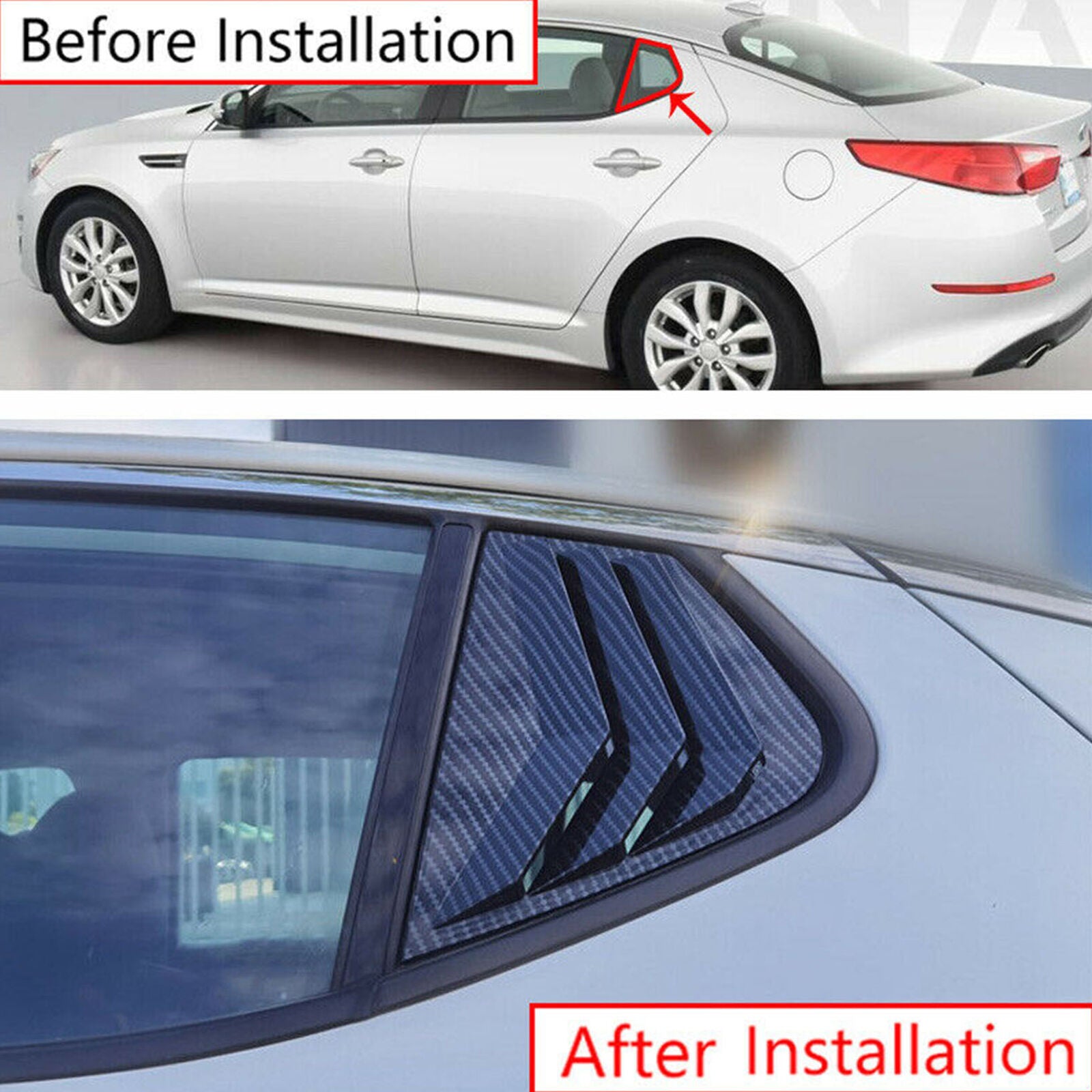 For Kia Optima K5 2011-2015 Carbon Fiber ABS Side Vent Window Scoop Louver Cover
